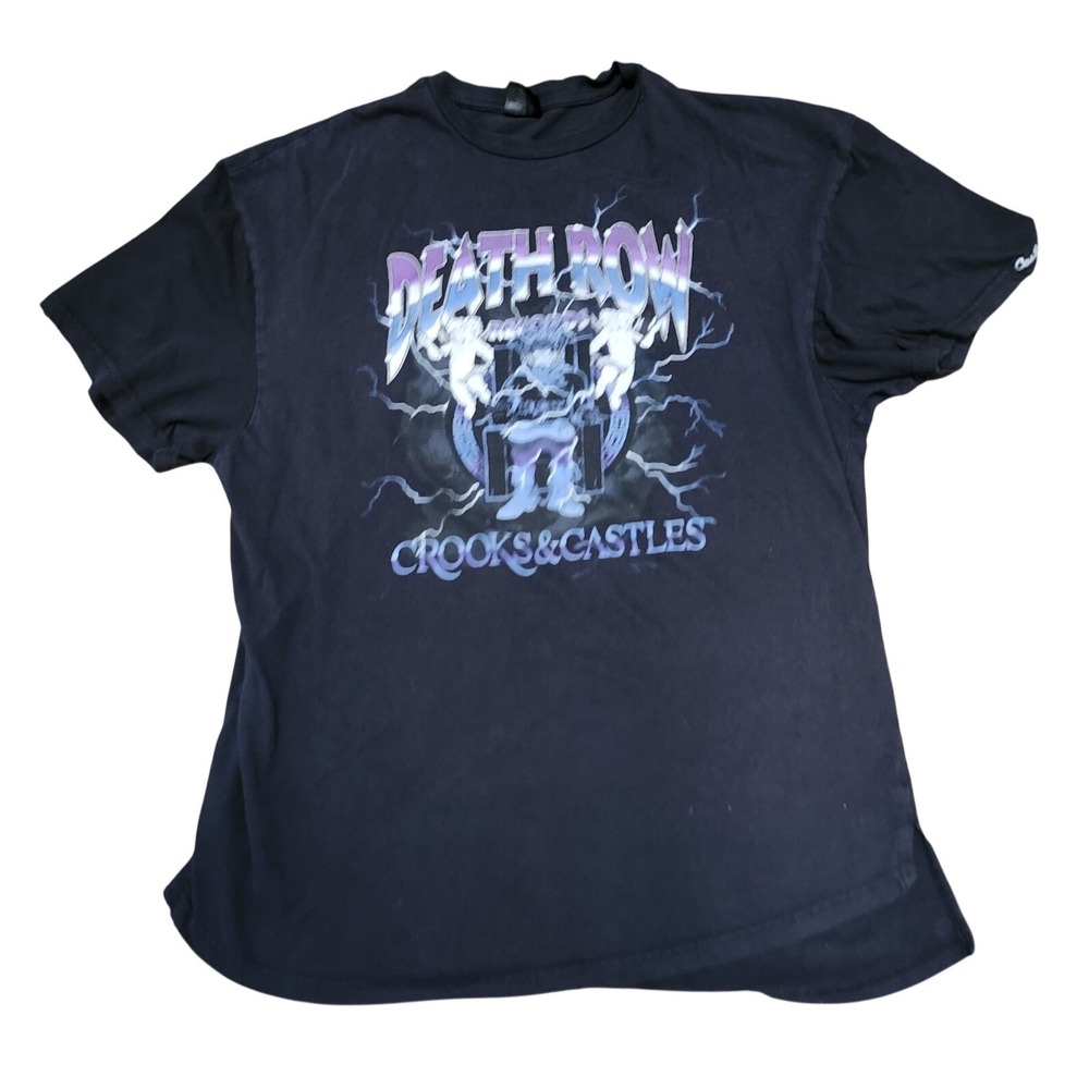 Death Row Records Vintage 00s Y2K Crooks Castles Streetwear T Shirt Large Black
